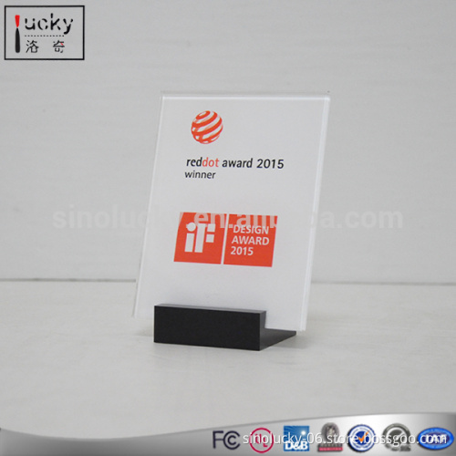 Black Base Card Holder Sign Stand High Clear Plastic Display Stands
